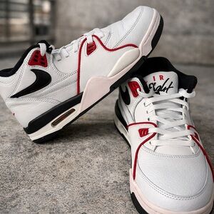 Jordan White and Red Athletic Shoes